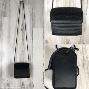 Vintage Whiting and Davis black satin evening bag